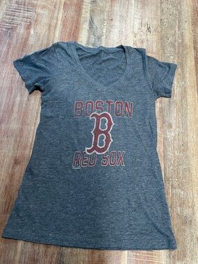 47 Brand VTG Boston Red Sox Heather Gray Tee with Red Logo